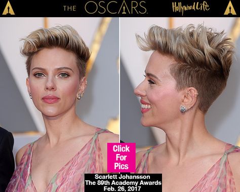 Scarlett Johansson Short Hair, Pixie Cut Shaved Sides, Kort Bob, Chic Hairstyle, Estilo Rock, Chic Hairstyles, Short Pixie Cut, 짧은 머리, The Oscars