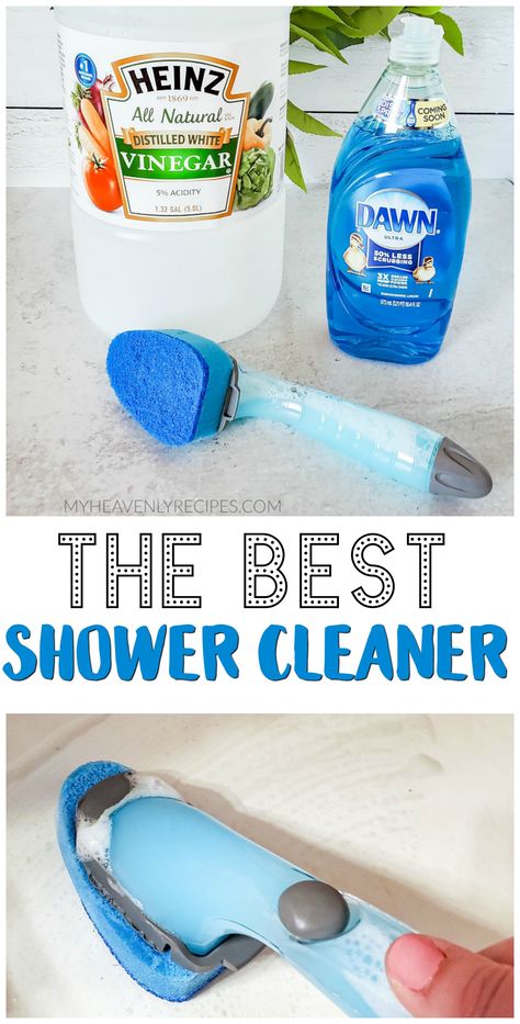 Best Shower Cleaner, Homemade Shower Cleaner, Sunburst Mirrors, Homemade Cleaning Supplies, Homemade Cleaning Solutions, Cleaner Recipes, Diy Cleaning Hacks, Shampoo Bottles, Diy Home Cleaning