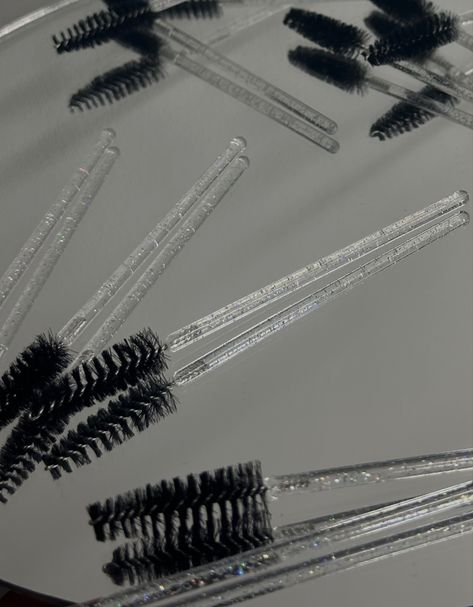 Eyelash brushes eyelash tech lash tech lash tech aesthetic #lashes #lashtech #lashtechaesthetic #lashbrushes #spoolies Eyelash Extensions Esthetics, Lash Brushes Aesthetic, Eyelash Lift Aesthetic, Lash Tech Esthetics, Eyelash Extensions Instagram Feed, Spoolie Brush Aesthetic, Lash Tools Aesthetic, Lash Brush Aesthetic, Lash Extension Esthetics