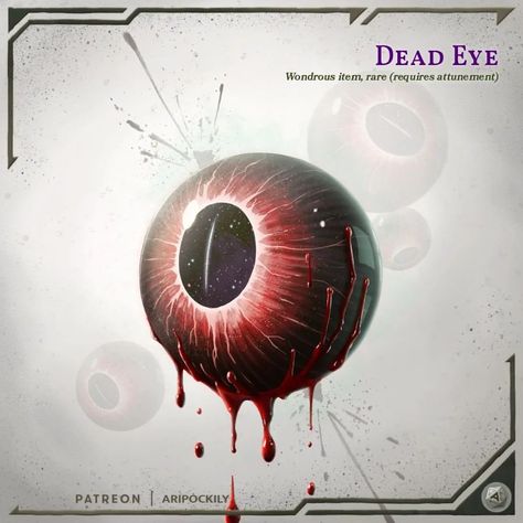 👁 DEAD EYE 👁 Voidseers obey the balance between life and unlife, their moderate necromantic and divination magic free to share with those… | Instagram Steampunk Rpg, Divination Magic, Dungeons And Dragons Rules, Cybernetic Arm, Many Eyes, D D Items, Elemental Magic, Eyes Artwork, Dnd Dragons