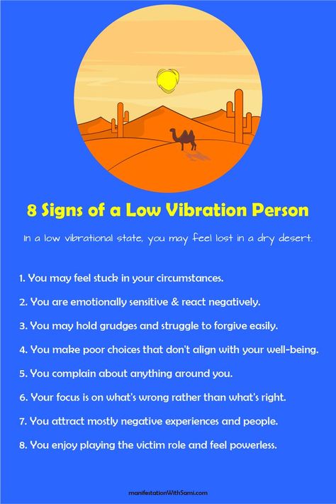 Our vibrational state is not static, and we all may experience moments when our energy dips into lower frequencies. But whenever we find ourselves in those low vibration moments, the key is to pause and consciously raise our vibration to a positive one.
Thus it's important to be aware of the signs of a low vibration person. 
#signsOfLowVibration
#lowVibrationSigns
#lowVibrationalEnergy
#lowVibrationalPeople Raise Energy Vibration, Low Vibration People, Raising Vibrational Energy, Low Vibrational Energy, Energy Frequency Vibration, Raise Frequency, Feminine Spirituality, Raise Vibration, Low Vibration