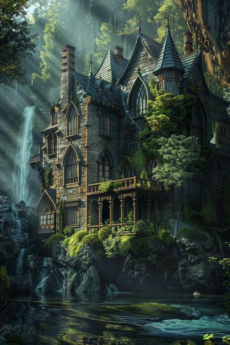 Dreamy Artwork, Fantasy House, Fantasy City, Fantasy Castle, Fantasy Setting, Fantasy Places, A Castle, Fantasy Art Landscapes, Fantasy Aesthetic