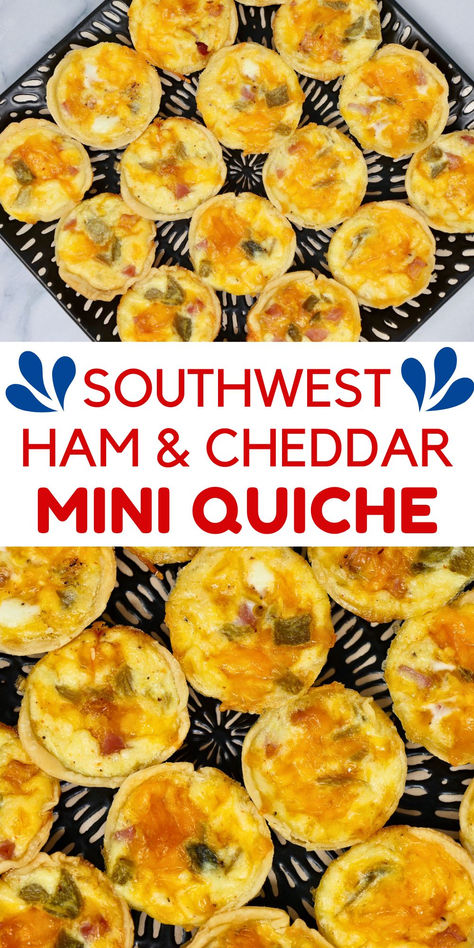 Hey there! These Southwest Ham and Cheddar Mini Quiches are made right in a muffin tin for a super easy, bite-sized treat. Perfect for breakfast, brunch, or meal prep, they’re packed with savory goodness. Click to get the recipe and make these delicious quiches today! #MuffinTinQuiches #MiniQuiches #EasyQuicheRecipe #BreakfastIdeas Muffin Tin Quiche Recipes, Muffin Quiche Recipes, Mini Quiches In Muffin Tin Crustless, Mini Quiches In Muffin Tin, Muffin Quiche, Muffin Tin Quiche, Beef Quiche, Breakfast Quiche Muffins, Puff Pastry Quiche