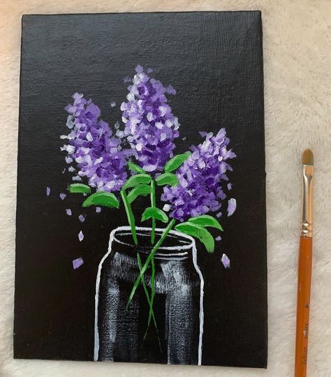 Purple Acrylic Painting Ideas, Lavender Painting Ideas, Purple Painting Ideas On Canvas, Lavender Acrylic Painting, Lavender Painting, Lavender Art, Lavender Paint, Lilac Painting, Purple Painting