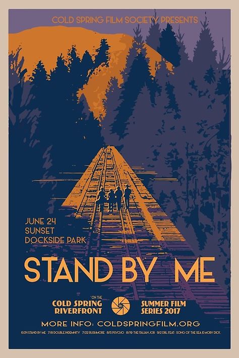 "STAND BY ME: Cold Spring Film Society 2017 Season Poster" Art Print by coldspringfilm | Redbubble Seasons Poster, Nostalgia Art, Seasons Posters, Song Of The Sea, Film Posters Art, Movie Poster Wall, Solo Album, Cold Spring, Goonies