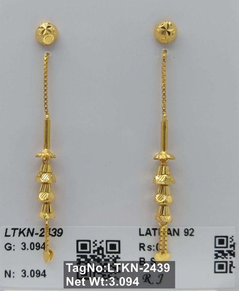 Sui Dhaaga Earrings Gold, Sui Dhaga Gold Earrings, Sui Dhaga Gold Earrings Design, Gold Earrings Design, Sui Dhaga, Gold Neck Chain, Gold Earrings Indian, New Gold Jewellery Designs, Ear Ring