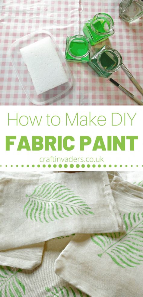 How to make Brilliant DIY Fabric Paint at Home • Craft Invaders Tela, Patchwork, Diy Fabric Paint, Fabric Stamping Diy, Fabric Paint Diy, Fabric Painting Techniques, Diy Fabric Crafts, Diy Textiles, Fabric Stamping