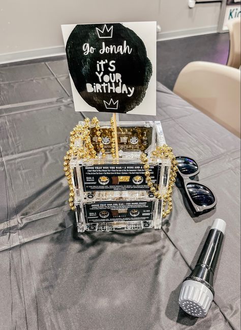 Notorious One Birthday Centerpieces, Hip Hop Party Centerpiece Ideas, The Notorious One Centerpieces, Hip Hop Centerpiece Ideas, Notorious Big One Birthday Centerpieces, 3 Thang Birthday, First Birthday Centerpieces, Hip Hop Birthday Party, 50th Birthday Party Ideas For Men