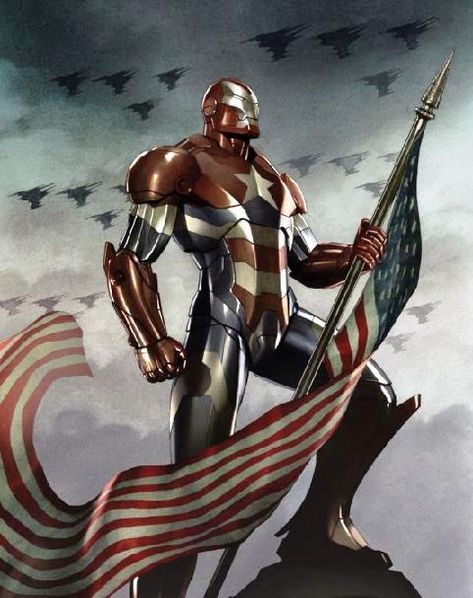 Or Iron Man and Captain Americas love child. -- The Iron Patriot armor in Iron Man 3. Dark Avengers, Iron Patriot, Avengers 1, Comics Anime, Iron Man Suit, Iron Man Armor, Univers Dc, Iron Man 3, Arte Dc Comics