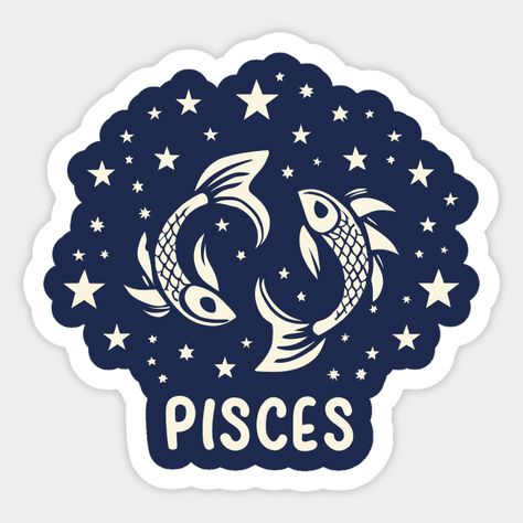 Minimalistic design of zodiac sign Pisces -- Choose from our vast selection of stickers to match with your favorite design to make the perfect customized sticker/decal. Perfect to put on water bottles, laptops, hard hats, and car windows. Everything from favorite TV show stickers to funny stickers. For men, women, boys, and girls. Zodiac Sign Stickers, Pisces Sticker, Collage Items, Zodiac Stickers, Zodiac Sign Pisces, Housewarming Card, Zodiac Signs Pisces, Pisces Zodiac, Bottle Caps