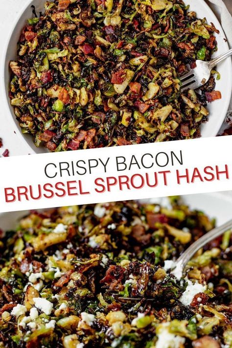 Brussels Sprouts And Bacon, Easy Low Carb Breakfast, Sprouts And Bacon, Hash Recipe, Bacon Brussel Sprouts, Breakfast Hash, Brussels Sprout, Sprouts With Bacon, Sprout Recipes