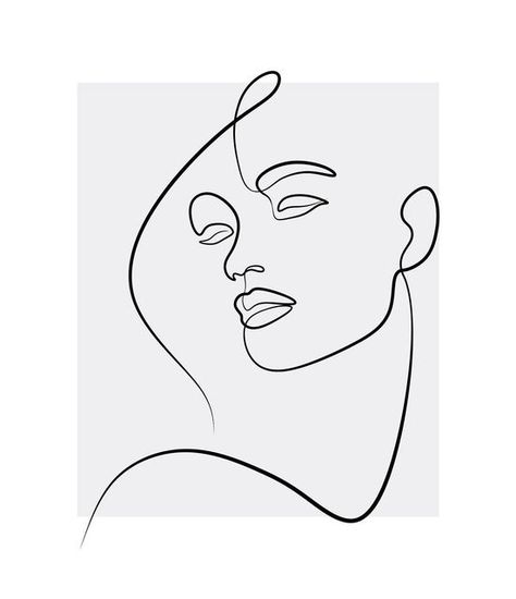 Faces Tattoo Minimalist, Simple Face Line Art, Single Line Face Tattoo, Tracy Wallpaper, Minimal Face Art, One Line Art Face, One Line Face Drawing, Single Line Drawing Face, One Line Drawing Face