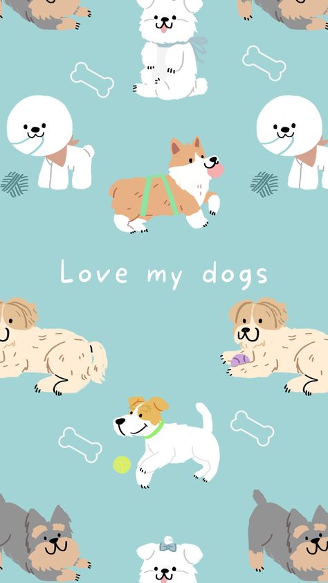 Dogs Wallpapers For Phones that say "love my dogs" Dog Wallpaper Iphone, Cheetah Print Wallpaper, Dog Background, Cute Dog Wallpaper, Dog Animation, Conversational Prints, Puppy Wallpaper, Dog Clipart, Whatsapp Wallpaper