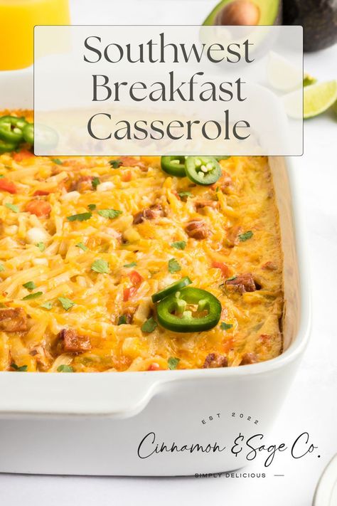 Southwest Breakfast Casserole Southwest Breakfast, Make Ahead Breakfast Casserole, Breakfast Quiche Recipes, Easy To Make Breakfast, Brunch Casserole, Whip It, Comfort Food Recipes Dinners, First Thing In The Morning, Quick Weeknight Dinners