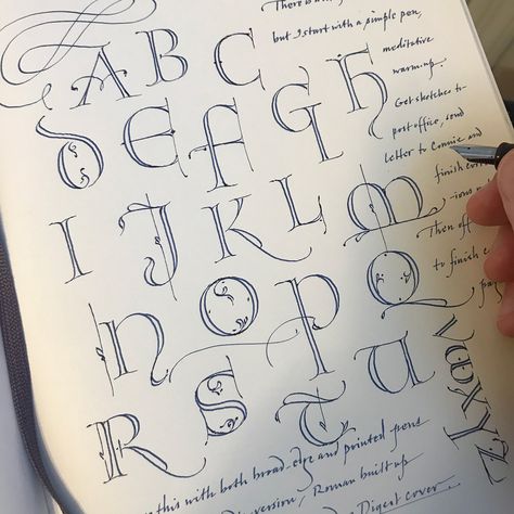 Alphabet Handlettering, Lettering Practice Sheets, Hand Drawn Font, Lettering Letters, Brush Pen Lettering, Pen Writing, Writing Letters, Hand Lettering Art, How To Write Calligraphy