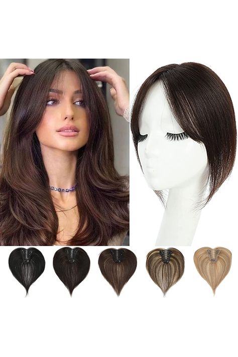 Hair Toppers for Women Real Human Hair Hair Pieces for Women with Thining Hair Human Hair Toppers Lace Base Clip in Topper Wiglets Hairpieces for Thinning Hair Adding Extra Hair Volume Clip in Hair Extensions 10 Inch(2#)Dark Brown Hair Volume Clips, Thining Hair, Hair Toppers For Women, Hair Pieces For Women, Human Hair Toppers, Hair Toupee, Covering Gray Hair, Hair Volume, Hair Toppers