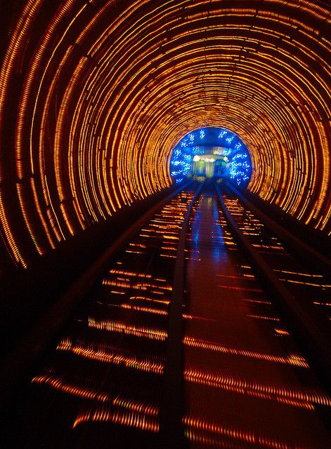 Gold Tunnel, Blue Light by EKSwitaj, via Flickr Gold Tunnels, The Bund, Get Back, Blue Light, Lighting Design, Shanghai, Light Blue, Swimming, China