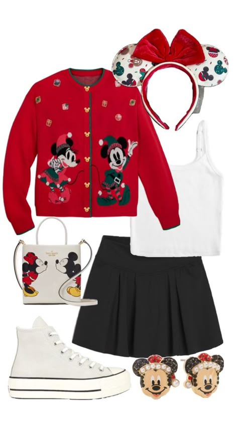 Magic Kingdom Disney World Christmas Outfit, Disneyland Christmas Outfit, Disney Christmas Outfits, Disney Family Outfits, Disney Dapper Day, Disney Bound Outfits Casual, Universal Studios Outfit, Disney Trip Outfits, Disney Outfits Women