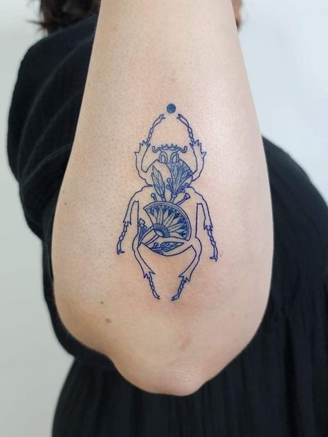 Egyptian tattoo scarab beetle tattoo Egyptian History Ancient Egypt, Egyptian Themed Tattoo, Tattoo Ideas Egyptian, Egyptian Tattoo Ideas, Scarab Beetle Tattoo, Scarab Tattoo, Art Nouveau Tattoo, Beetle Tattoo, Nouveau Tattoo