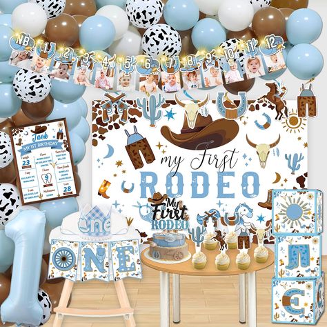 Little Boy First Birthday Ideas, Activities For First Birthday Party, Baby Boy First Birthday Themes, Rodeo Birthday Decorations, 1st Birthday Party Ideas Boy, 1st Birthday Ideas For Boys, Baby 1st Birthday Boy, My 1st Rodeo Birthday Party, 1st Birthday Party Ideas Boys Themes