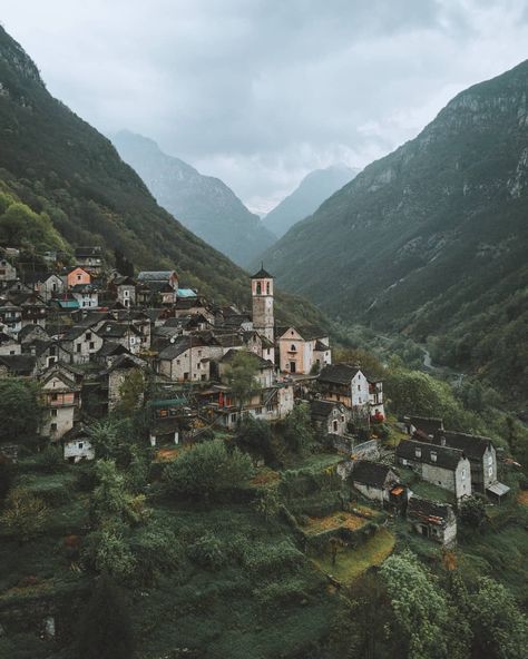 An old village found in the Swiss Alps. Medieval Mountain Village, Old European Village, Medivial Village Aesthetic, The Swiss Alps, Medevil Village Aesthetic, Mountain Side Village, Mountain Village Aesthetic, Old Village Aesthetic, Village On Mountain