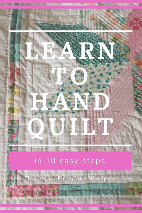 How To Hand Quilt, Easy Hand Quilting, Hand Quilting Technique, Hand Quilting Designs, Hand Pieced Quilts, Hand Quilting Patterns, Beginning Quilting, Quilt Art, Quilting For Beginners