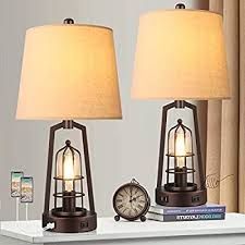 Amazon.com: Farmhouse Table Lamps Lamps With Usb Ports, Farmhouse Bedside Lamps, Farmhouse Lamp, Bedroom Lamps Nightstand, Farmhouse Table Lamps, Rustic Lamp, Farmhouse Lamps, Lamps For Living Room, Rustic Table Lamps