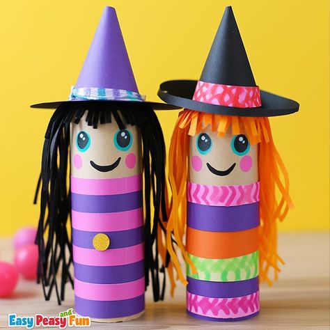 Toilet Roll Halloween Decorations, Toilet Paper Roll Mummy, Halloween Crafts With Paper Towel Rolls, Arts And Crafts With Toilet Paper Rolls, Halloween Cute Crafts, Toilet Paper Roll Bats Halloween, Craft With Toilet Rolls, Toilet Paper Roll Cactus, Unicorn Toilet Paper Roll Craft