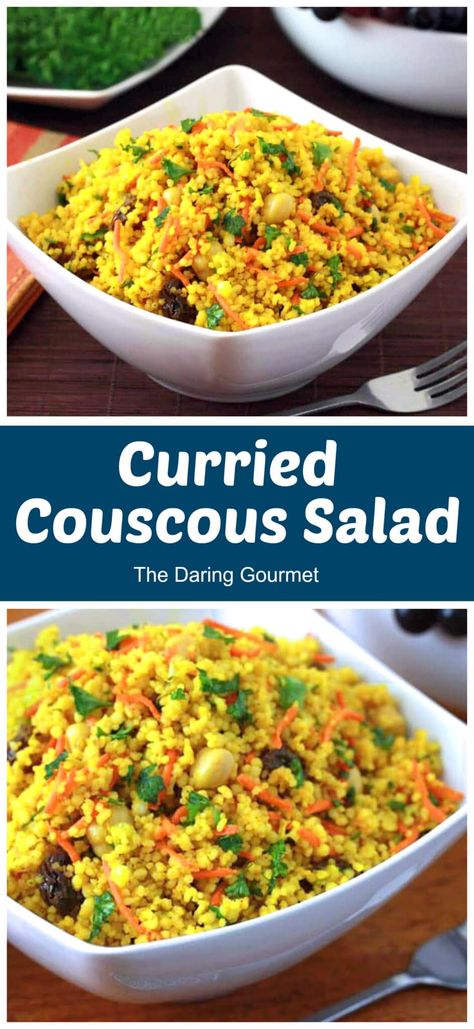 Curried Couscous Salad Curry Couscous, Feta Tart, Curried Couscous, Couscous Salad Recipes, Couscous Salat, Salad With Feta, Dinner Side, Couscous Recipes, Salad Pasta