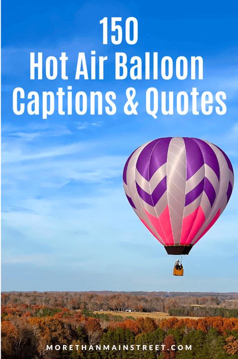 Fun is in the air! Check out our huge collection of hot air balloon quotes and captions to pair with your best hot air balloon pictures. Hot air balloon captions for Instagram | Instagram Hot air balloon captions | Hot air balloon quotes | Quotes about hot air balloons | short Instagram captions | hot air balloon aesthetic | hot air balloon festival | Cappadocia Turkey | Insta captions | Quotes for IG | Cappadocia hot air balloon captions | balloon quotes | inspirational balloon quotes Quotes About Balloons, Hot Air Balloon Quotes Inspiration, Balloon Quotes Cute, Balloon Quotes Inspiration, Air Balloon Aesthetic, Hot Air Balloon Aesthetic, Hot Air Balloon Quotes, Air Balloon Pictures, Hot Air Balloon Pictures