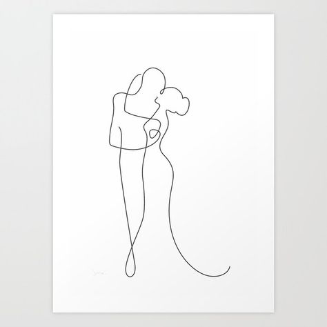 Line Art Flowers, Romantic Couple Kissing, Kiss Art, Instruções Origami, Canvas Art Projects, Line Art Vector, Minimalist Line Art, Line Art Design, Art Painting Gallery