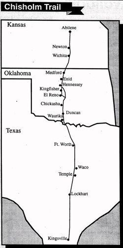 The Chisholm Trail was the best route used for cowboys to take the cattle up to Kansas.  About 40,000 Civil War soldiers were hired and were referred to as cowboys.  They rode on horses up this trail to protect the livestock. Abilene Kansas, Chisholm Trail, Oklahoma History, Cattle Drive, The Oregon Trail, Wilde Westen, Trail Map, Texas History, Texas Travel