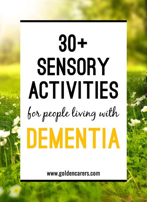 Sensory stimulation is the activation of one or more of the senses such as taste, smell, sight, hearing, and touch. Sensory stimulation is a key component for improving the quality of life of people living with dementia. Activities For Kids Preschool, Memory Care Activities, Senior Living Activities, Therapeutic Recreation, Nursing Home Activities, Alzheimers Activities, Alzheimer Care, Recreation Therapy, Elderly Activities