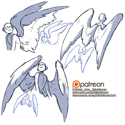 Feathered Wings Drawing Reference, Wing Pose Reference Drawing, Horn Angles Reference, Winged People Reference, Winged Poses Reference, Flying With Wings Poses Reference, Wing Refrences Drawings, Drawing People With Wings, Winged Character Reference