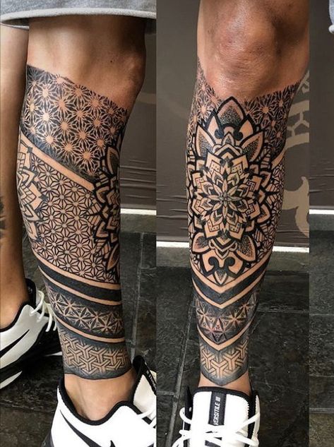 Leg Tattoo Pattern, Mandala Tattoo Leg Sleeve, Geometric Leg Sleeve, Mandala Puntillismo Tattoo, Geometric Tattoo Leg Sleeve, Mandala Leg Sleeve, Half Leg Tattoo, Mandala Leg Tattoo, Tattoo Pierna Hombre