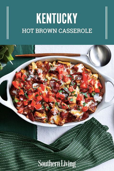 Hot Brown Casserole Recipe Kentucky, Hot Brown Recipe Kentucky, Kentucky Hot Brown Bake, Kentucky Hot Brown Casserole, Hot Brown Casserole, Hot Brown Sandwich, Kentucky Hot Brown Sandwich, Hot Browns, Brown Sandwich