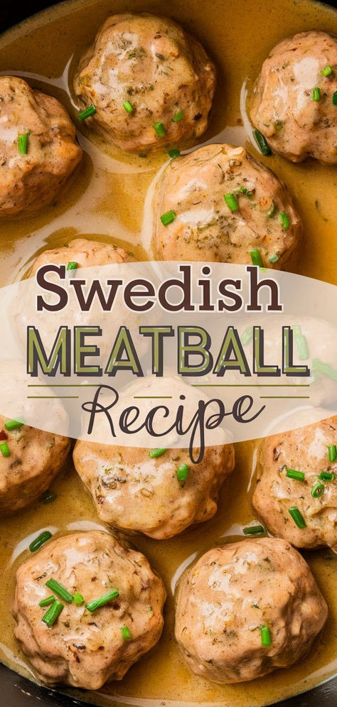 Easy and comforting, this Swedish Meatball recipe is packed with flavor, featuring juicy meatballs in a creamy, savory sauce! Swedish Meatballs With Mushrooms, Crockpot Recipes Swedish Meatballs, Meatballs In Sauce Recipe, Meatball Appetizer Sauce, Meatball Sauce Recipes Easy, Pasta Sauce With Meatballs, Creamy Meatball Sauce, Meatball Sauce Recipes, Sweetish Meatballs Recipe