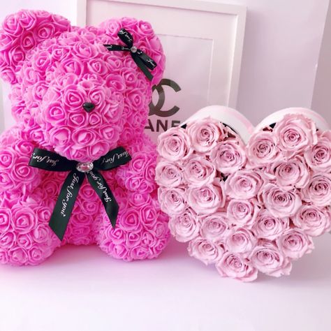 Sv Valentin, Rose Bears, Floral Crafts, 21 Diner, Rose Bear, Candy Flowers, Floral Craft, Luxury Flowers, Room Makeover Bedroom