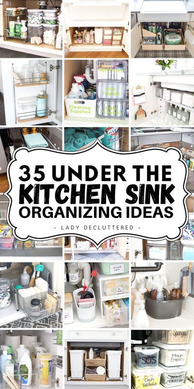 Under the kitchen sink organization should be your next priority for two reasons. One, you use this space daily. Two, you’re dealing with products that need proper care. If you are in need of some ideas of how to declutter, organize, and transform under your kitchen sink then you will want to check out these 35 ideas! #ladydecluttered #underthekitchensink #kitchensinkorganization #howtoorganizeunderthekitchensink Organize Under Kitchen Sink, Under Sink Storage Kitchen, Under The Kitchen Sink Organization, Under Kitchen Sink Storage, Under Sink Cupboard, Sink Organization Kitchen, Under The Sink Storage, Under The Kitchen Sink, Under The Sink Organization