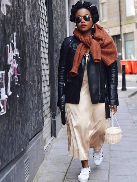 Here's What to Wear in 20-Degree Weather | Who What Wear UK Degree Outfit, Plus Size Street Style, Fall Weekend Outfits, Slip Dress Outfit, Winter Party Outfit, Best Leather Jackets, Fall Dress Outfit, Leather Jacket Style, Outfits To Wear