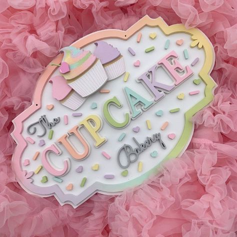 Cupcake Sign Cupcake Plaque Cupcake Decor Cake Lover Cake - Etsy Pretend Play Area, Cupcake Sign, Lover Cake, Cupcake Signs, Easter Crafts For Adults, Bakery Sign, Bakery Design Interior, Cupcake Decor, Decor Cake