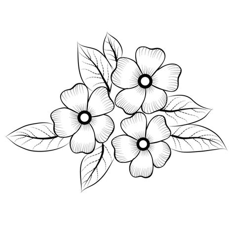 Free Vector line art and hand drawing flower art black and white flat design simple flower Flower Art Black And White, Cute Flower Drawing, Simple Flower Drawing, Vector Line Art, Easy Flower Drawings, Gothic Flowers, Simple Flower Design, Botanical Flower Art, Flower Drawing Tutorials