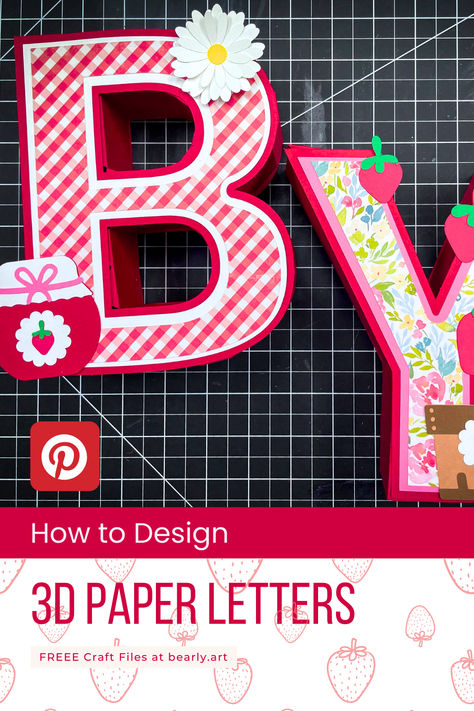 We'll show you how to design stunning 3D letters using Cricut Design Space. Whether you're creating room/home decor, personalized gifts, or unique signage, 3D letters add a great project. Follow along with our easy, step-by-step guide and start crafting like a pro! 3d Letters Diy Templates, Summer Paper Crafts, 3d Paper Letters, 3d Letters Decoration, 3d Letters Diy, Letters Tutorial, Unique Signage, Paper Letters, Paper 3d