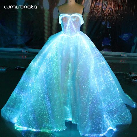 Wholesale 2020 New Arrival Wedding Bridal Gown Glow in the Dark Light up Luminous Glowing LED Fiber Optic Wedding Dress From m.alibaba.com Glow In The Dark Dress, Light Up Dresses, Dark Dress, 여름 스타일, Cute Prom Dresses, Pretty Prom Dresses, Beauty Dress, Wedding Dresses For Sale, Quince Dresses