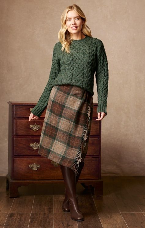 Ladies’ Tweed Skirts | House of Bruar Tweed Skirt Outfit Casual, Tweed Skirt Pattern, British Fall Outfits, Wool Skirt Outfit Winter, Tweed Skirt Outfit, Wool Skirt Outfit, Tweed Outfits, Tweed Skirts, Skirt Outfit Casual