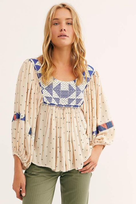 Free People Spring, Evening Mini Dresses, Embroidery On Kurtis, Design Blouse, Kurti Embroidery Design, Denim Jacket With Dress, Spring Summer 2023, Flowy Blouse, Party Wear Dresses