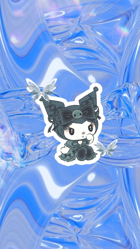 #kuromi #wallpaper #y2k #vibes #blue#aestehthic #sanrio #sanriocore Blue Kuromi, Blue Y2k Wallpaper, Wallpaper Kuromi, Kuromi Wallpaper, Blue Y2k, Y2k Wallpaper, Wallpaper Y2k, Y2k Vibes, Blue