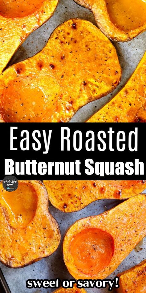 How to bake butternut squash in the oven. Roasted and so easy with either honey maple or herbs to be savory. Healthy and simple! Butternut Squash Oven, Butter Squash Recipe, Grilled Butternut Squash, Butternut Squash Recipes Easy, Roasted Butternut Squash Cubes, Squash In Oven, Oven Roasted Butternut Squash, Butternut Squash Recipes Roasted, Butternut Squash Recipe