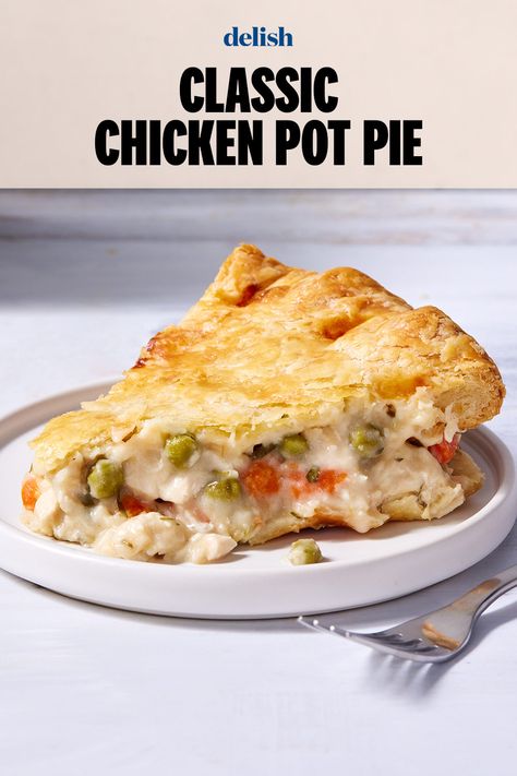 Making your own crust takes this pot pie to the next level. Classic Chicken Pot Pie Recipe, Classic Chicken Pot Pie, Creamy Chicken Pot Pie, Best Chicken Pot Pie, Chicken Pot Pie Filling, Homemade Chicken Pot Pie, Chicken Pot Pie Recipe, Great Chicken Recipes, Pot Pie Filling