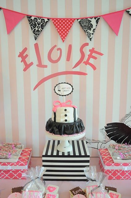 Eloise Themed Birthday Party - Kara's Party Ideas - The Place for All Things Party Eloise At The Plaza, Book Birthday Parties, Book Themed Party, Popular Childrens Books, Cakes And Cupcakes, Festa Party, 3 Boys, Book Party, Karas Party Ideas